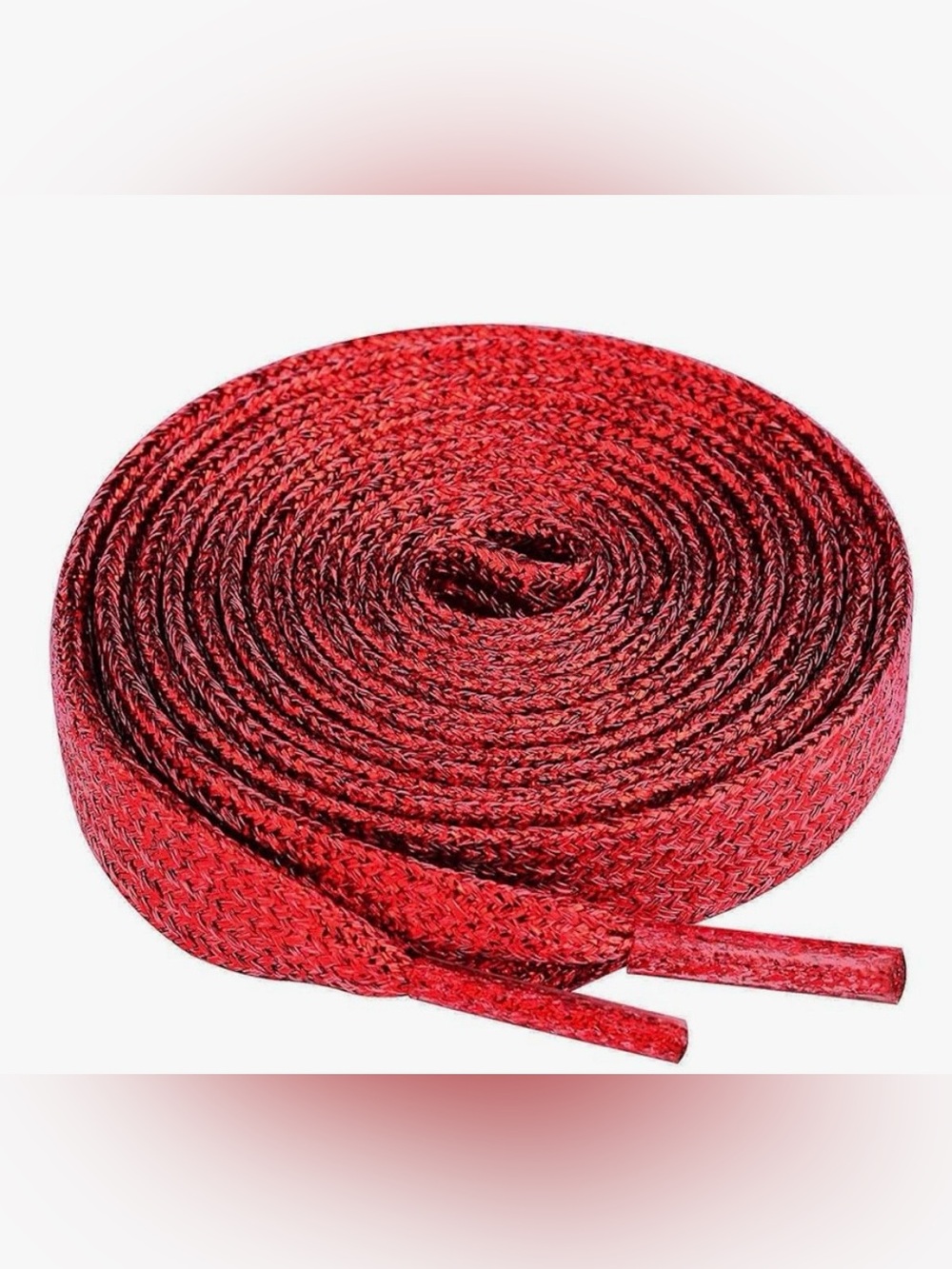 Red Metallic Flat Shoelaces 47”